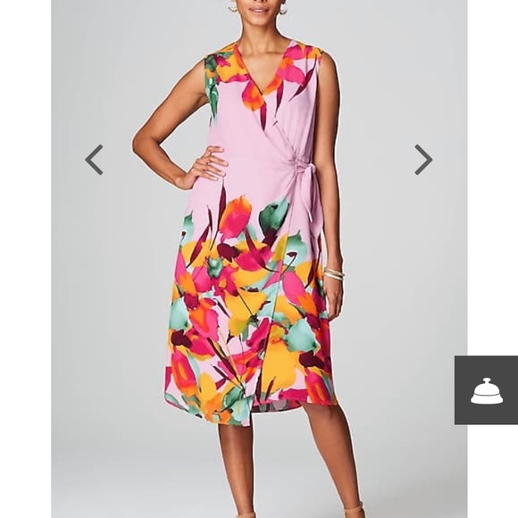 J. Jill Christian Siriano Floral Wrap cocktail dress. - Picture 4 of 5